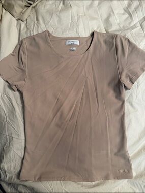 Aritzia Contour Short Sleeve Tee in Taupe